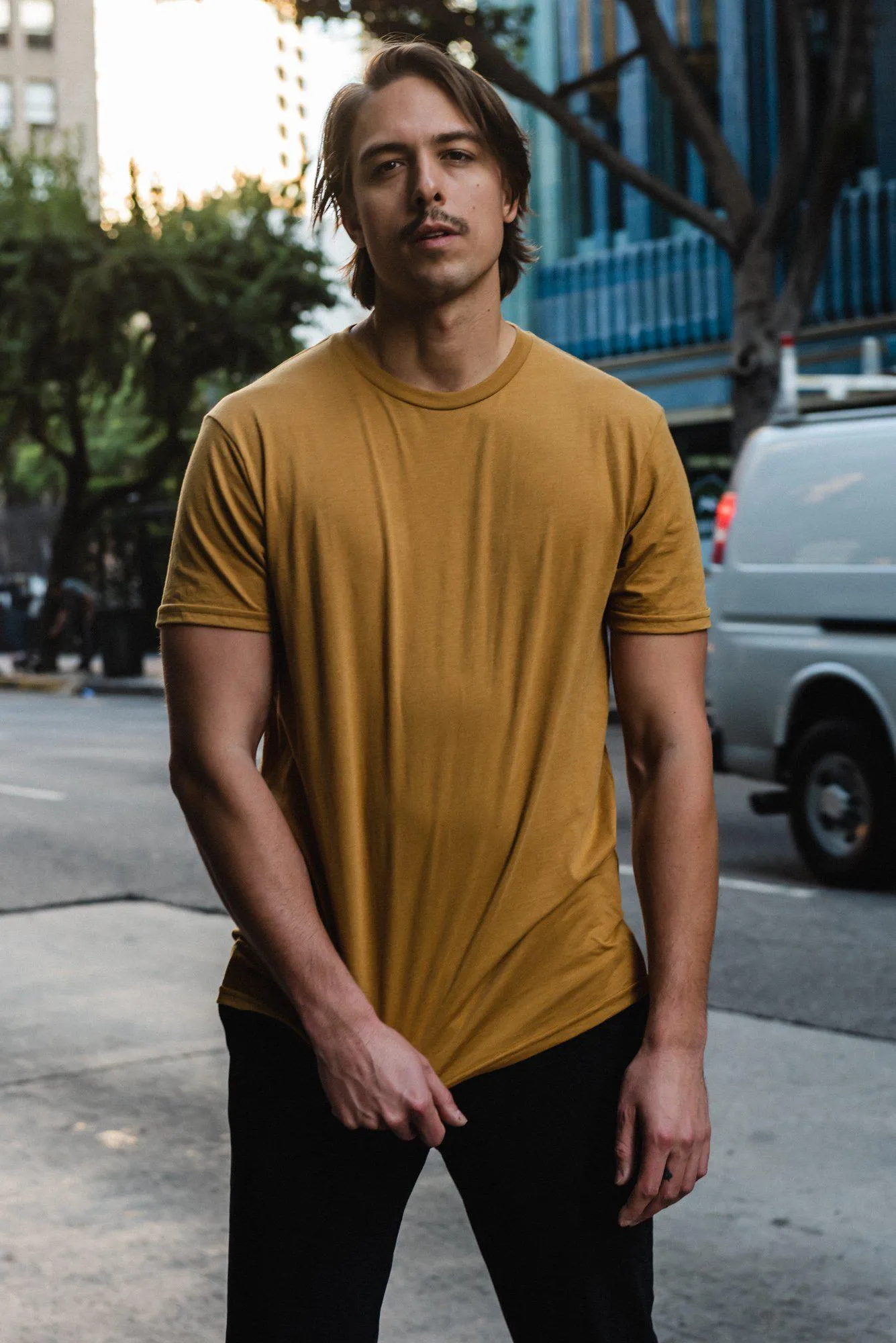 Crew Neck T-shirt | White Heather | CL-1002