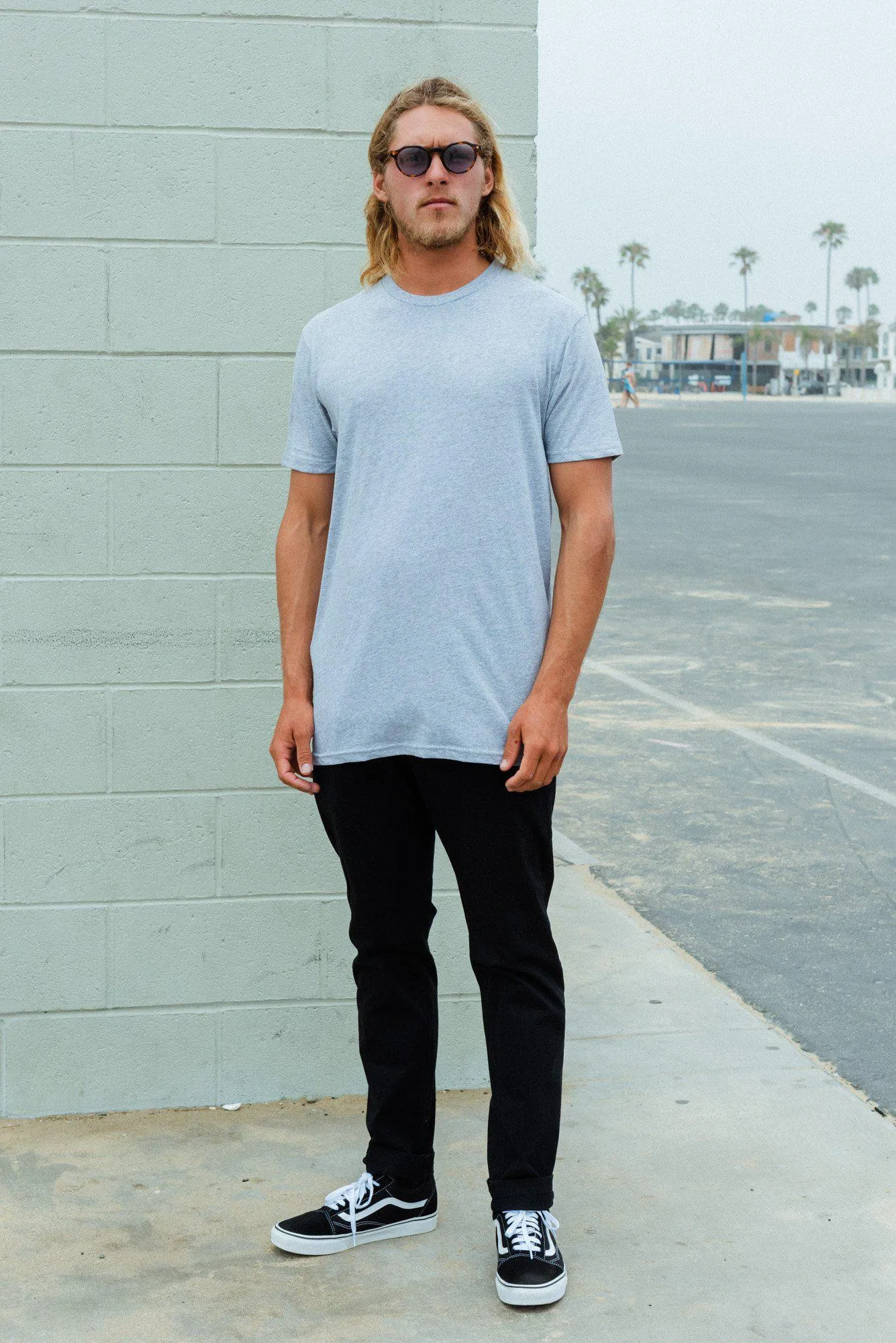 Crew Neck T-shirt | White Heather | CL-1002