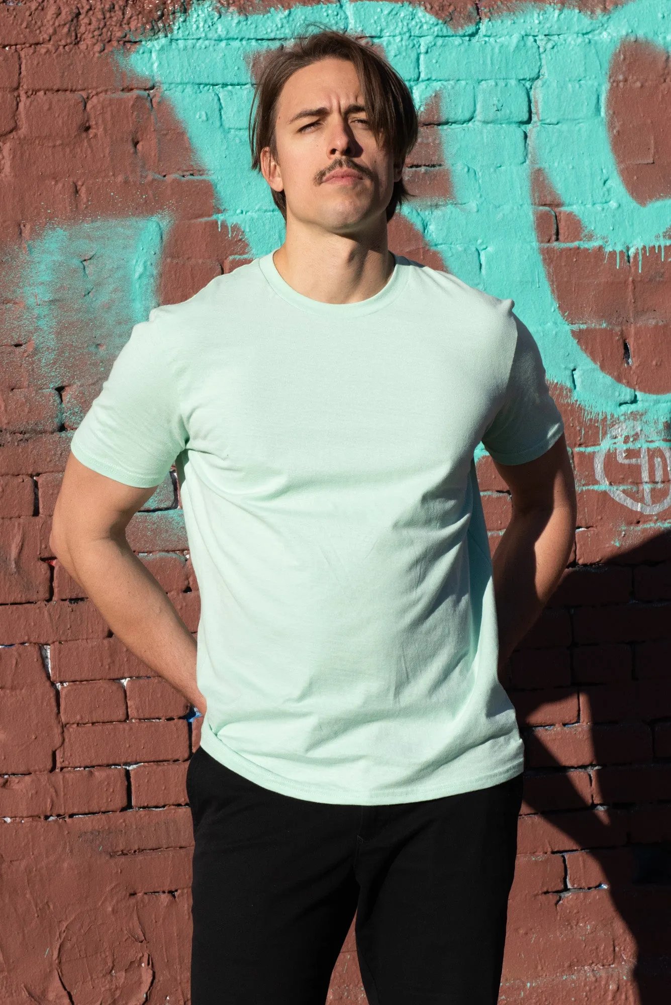 Crew Neck T-shirt | White Heather | CL-1002