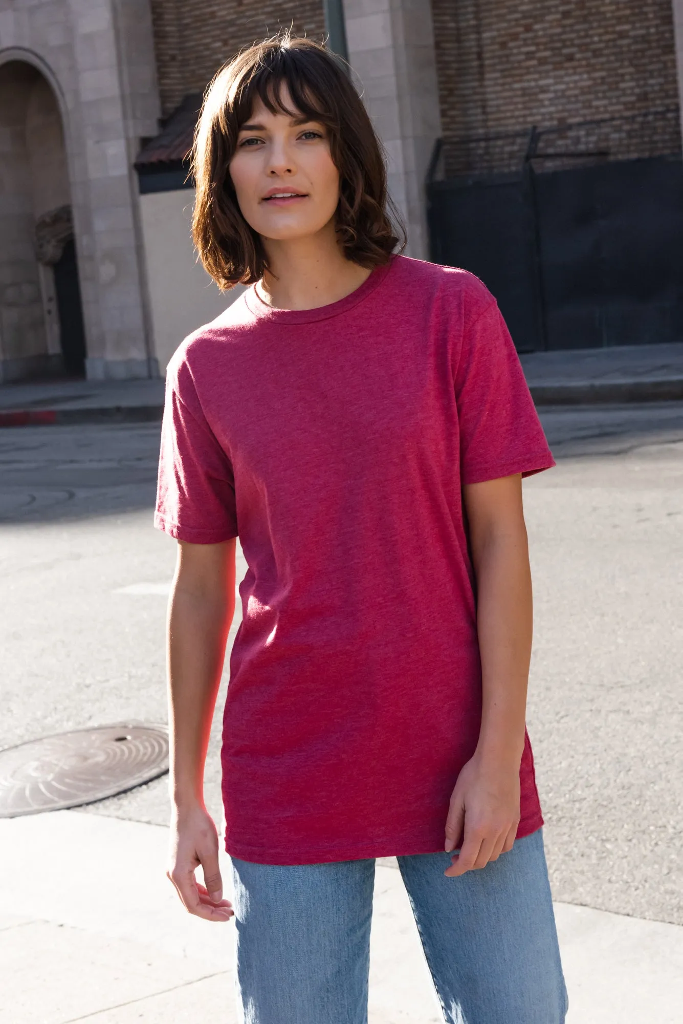 Crew Neck T-shirt | White Heather | CL-1002