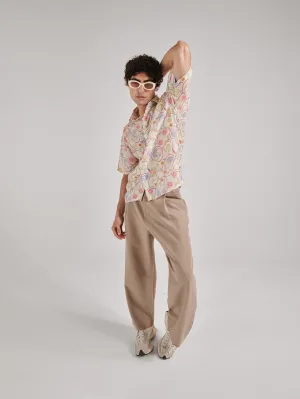 Crewel Cream Drop Shoulder Shirt