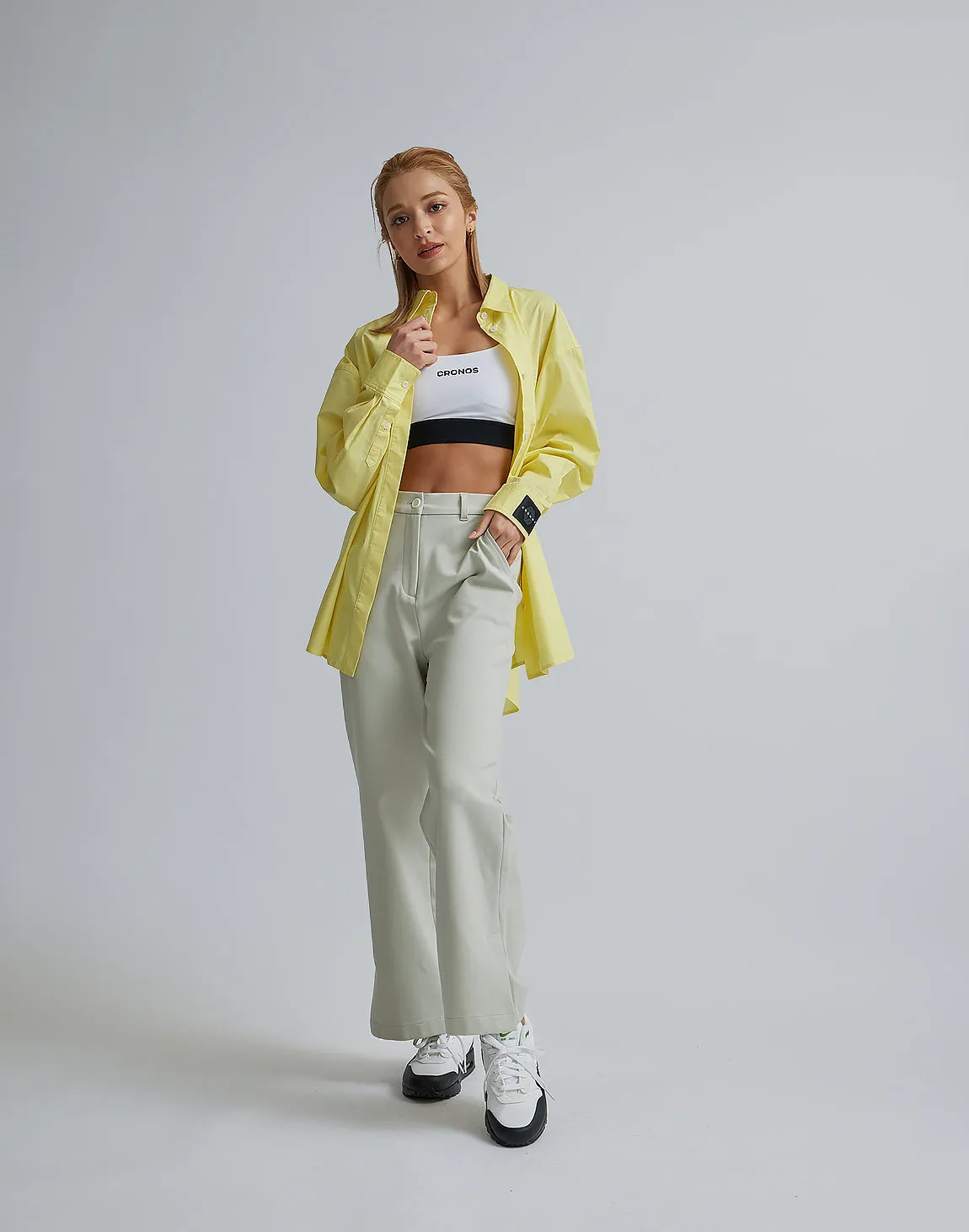 CRONOS WOMEN LOGO LONG SHIRTS【YELLOW】