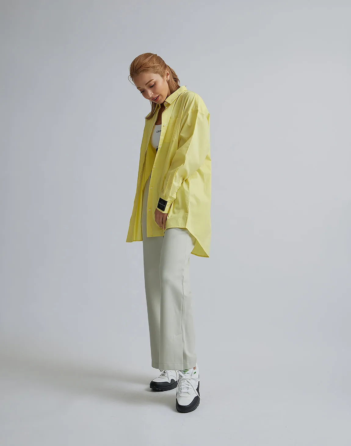 CRONOS WOMEN LOGO LONG SHIRTS【YELLOW】