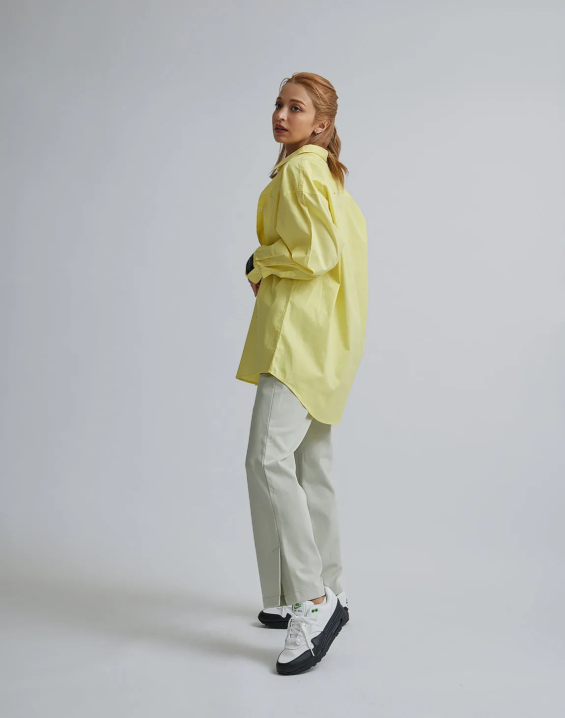 CRONOS WOMEN LOGO LONG SHIRTS【YELLOW】