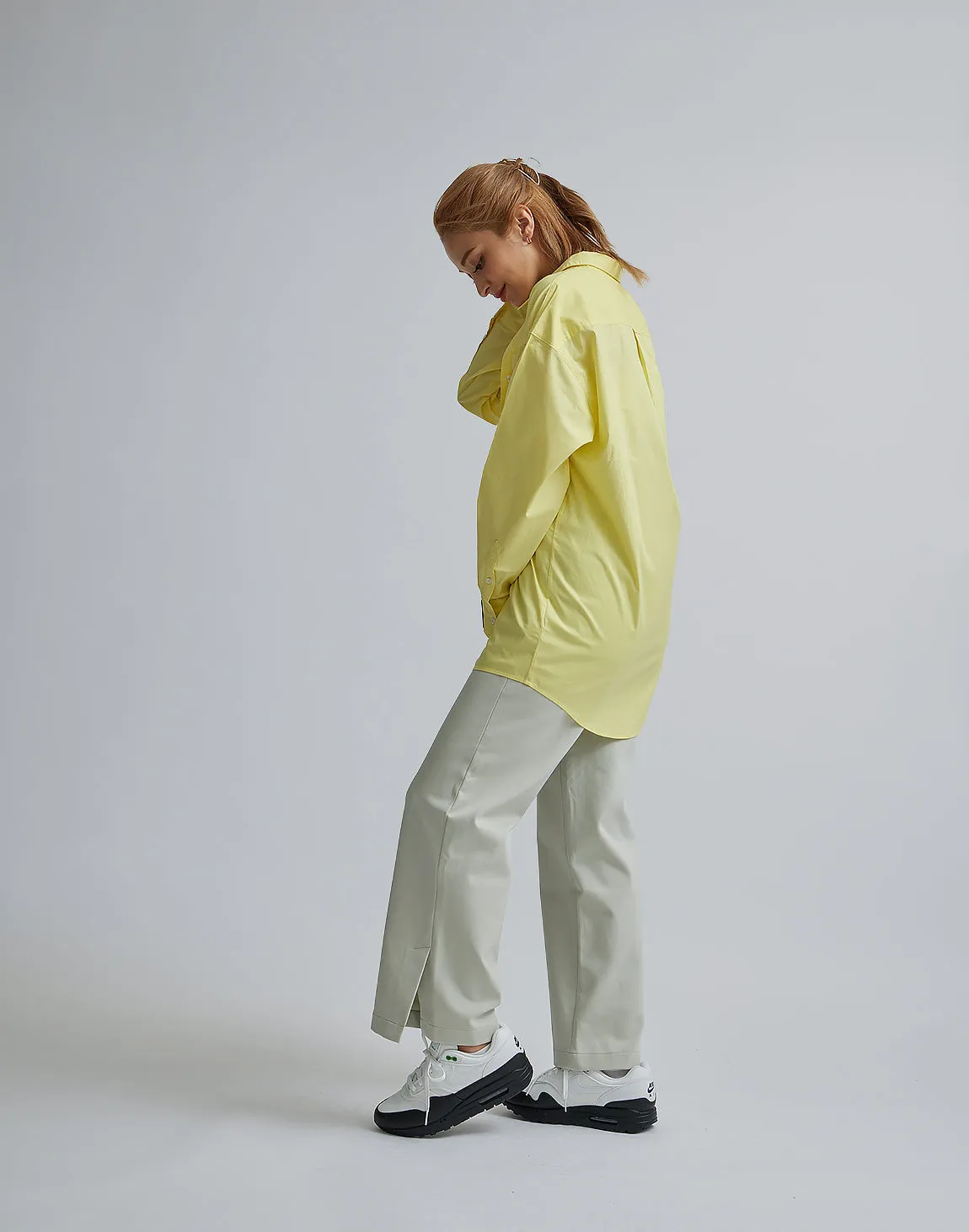 CRONOS WOMEN LOGO LONG SHIRTS【YELLOW】