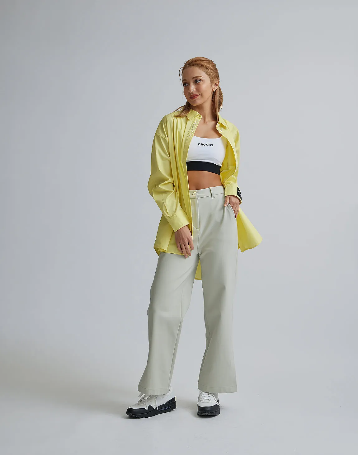 CRONOS WOMEN LOGO LONG SHIRTS【YELLOW】
