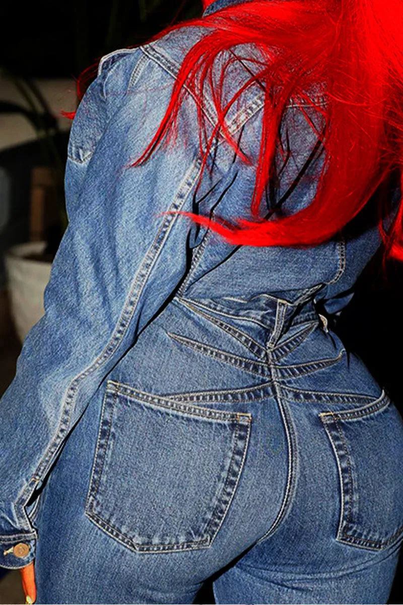 CS3291 Crop Denim Jacket Outerwear