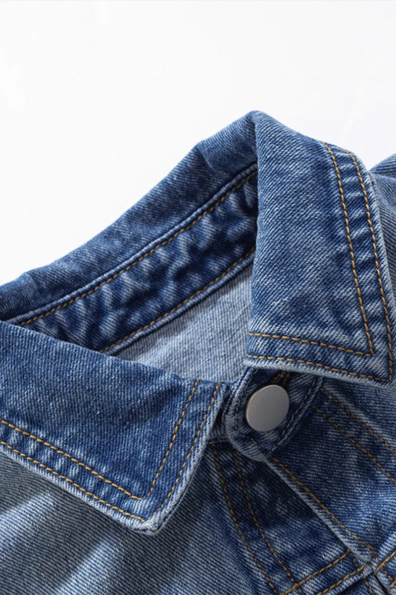 CS3291 Crop Denim Jacket Outerwear