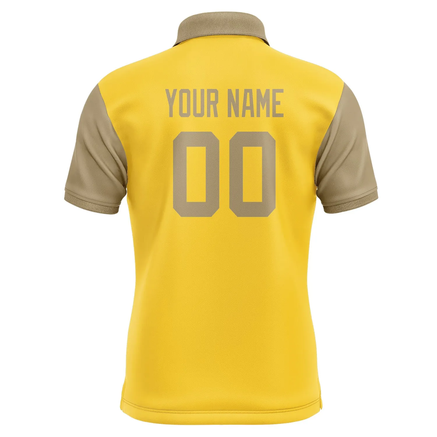 Custom Gold Light Khaki Short-Sleeve Polo Shirt