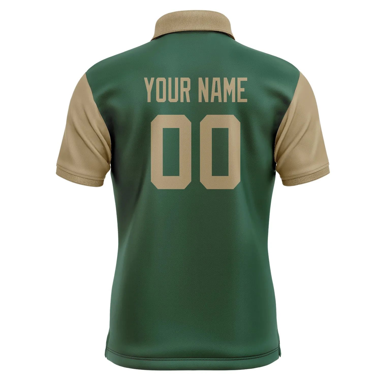 Custom Green Light Khaki Short-Sleeve Polo Shirt