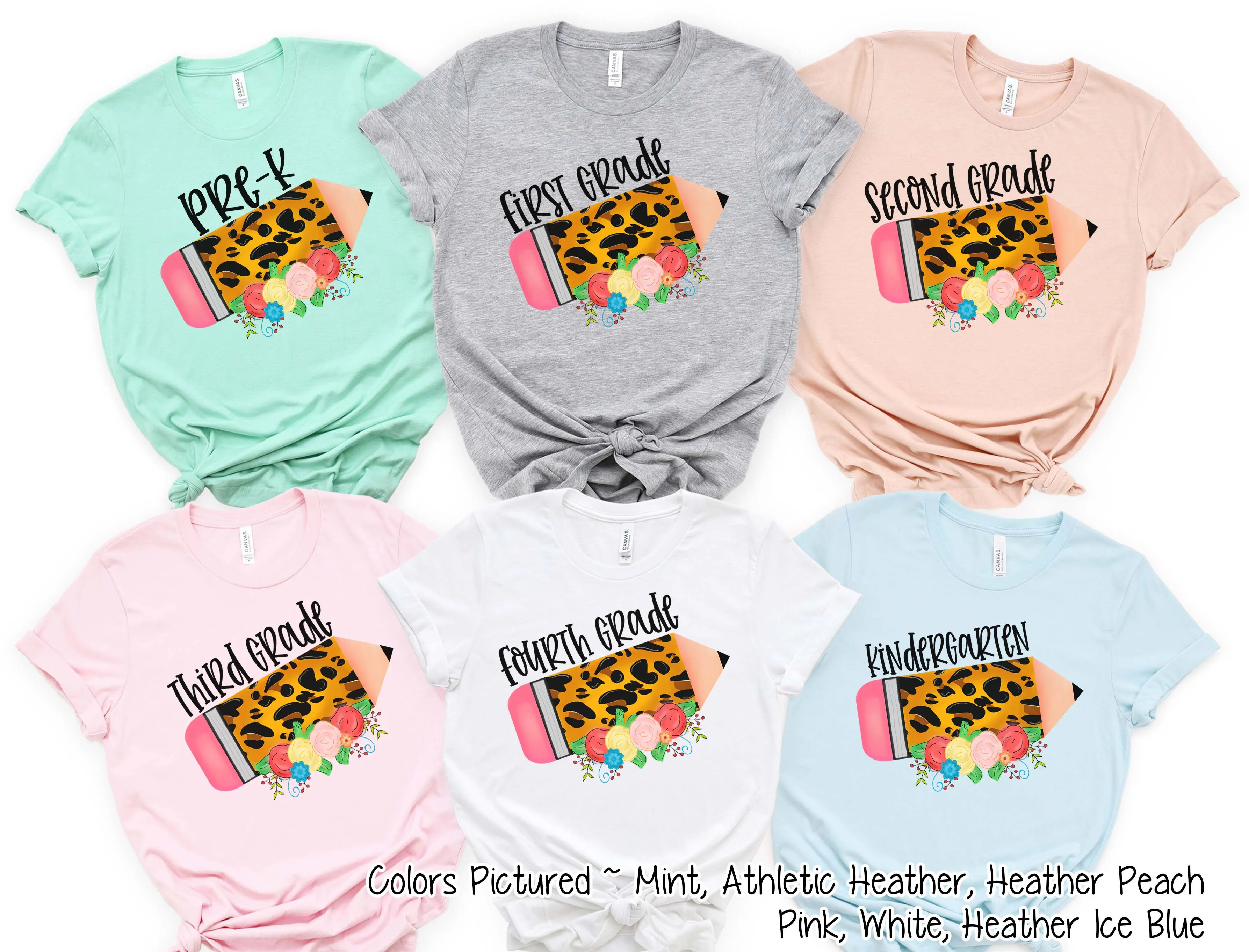 Custom Leopard Pencil Student and Teacher Grade Tee