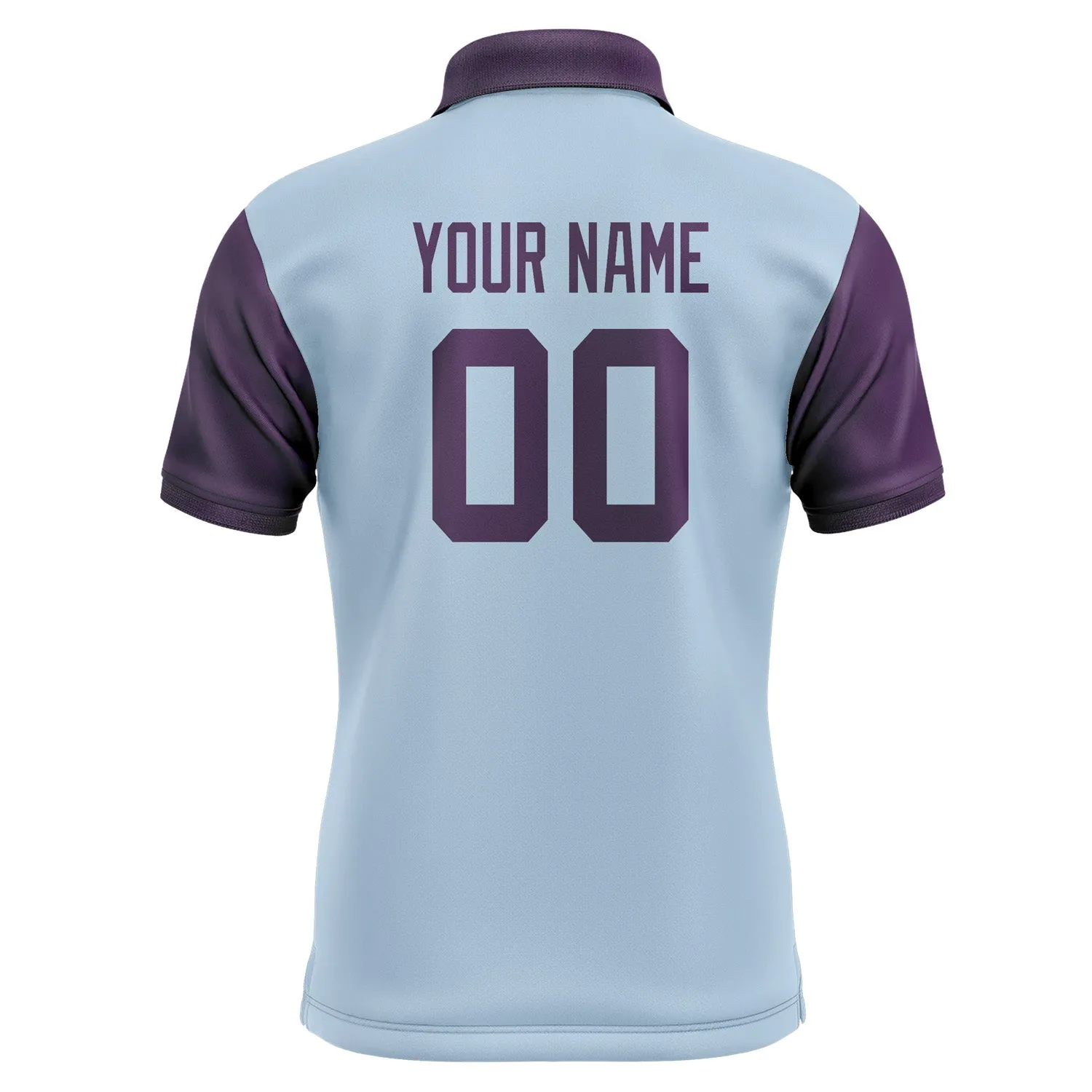 Custom Light Blue Purple Short-Sleeve Polo Shirt