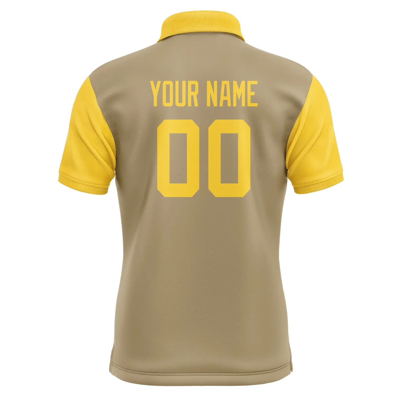 Custom Light Khaki Gold Short-Sleeve Polo Shirt