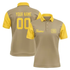 Custom Light Khaki Gold Short-Sleeve Polo Shirt