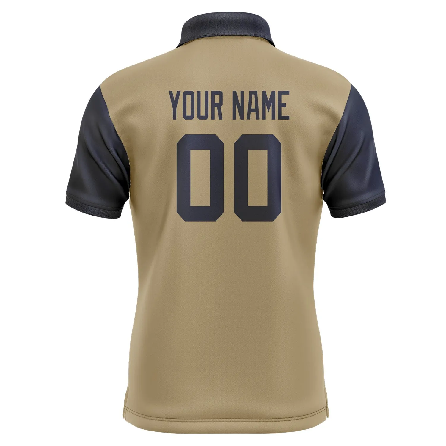 Custom Light Khaki Navy Short-Sleeve Polo Shirt