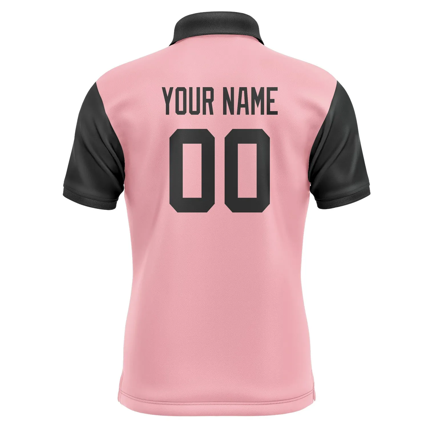 Custom Light Pink Black Short-Sleeve Polo Shirt