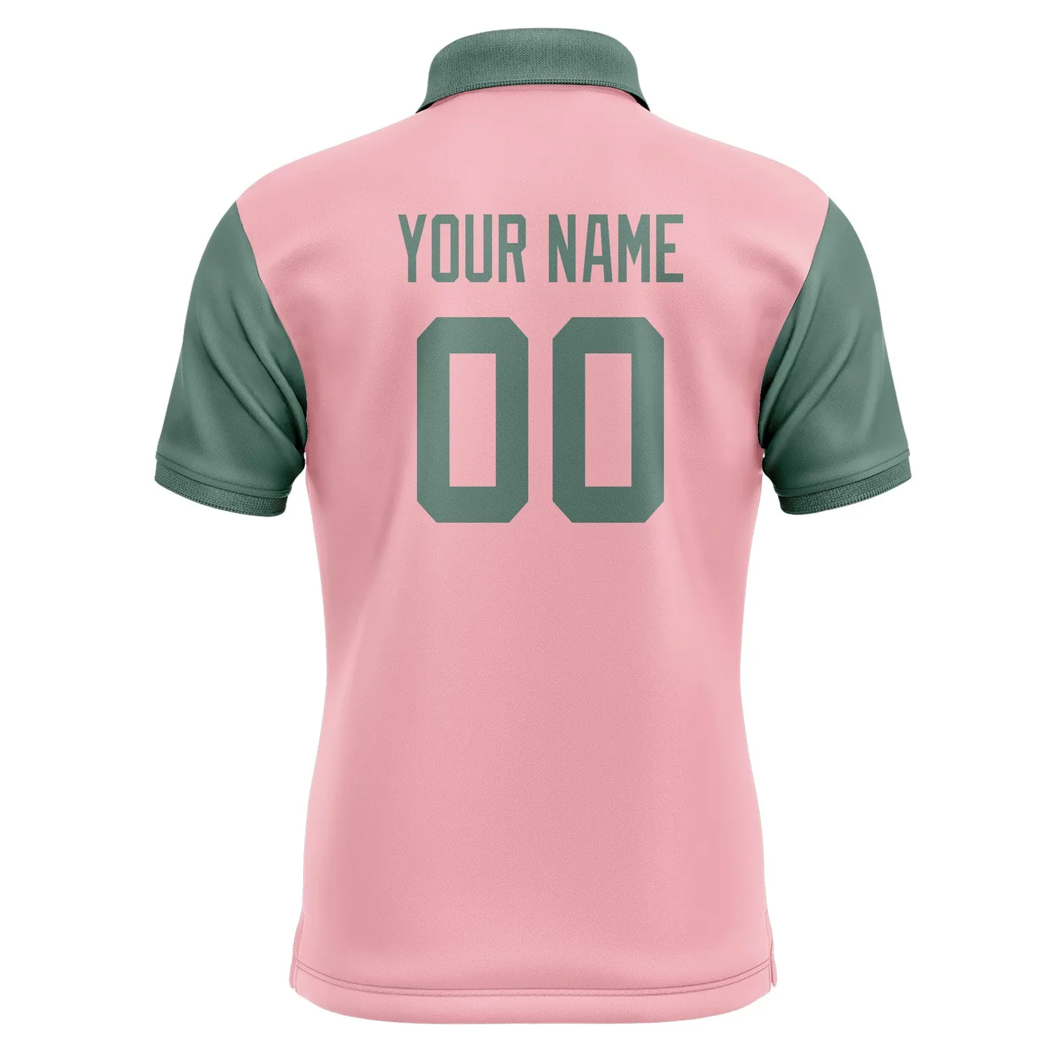 Custom Light Pink Blue Green Short-Sleeve Polo Shirt