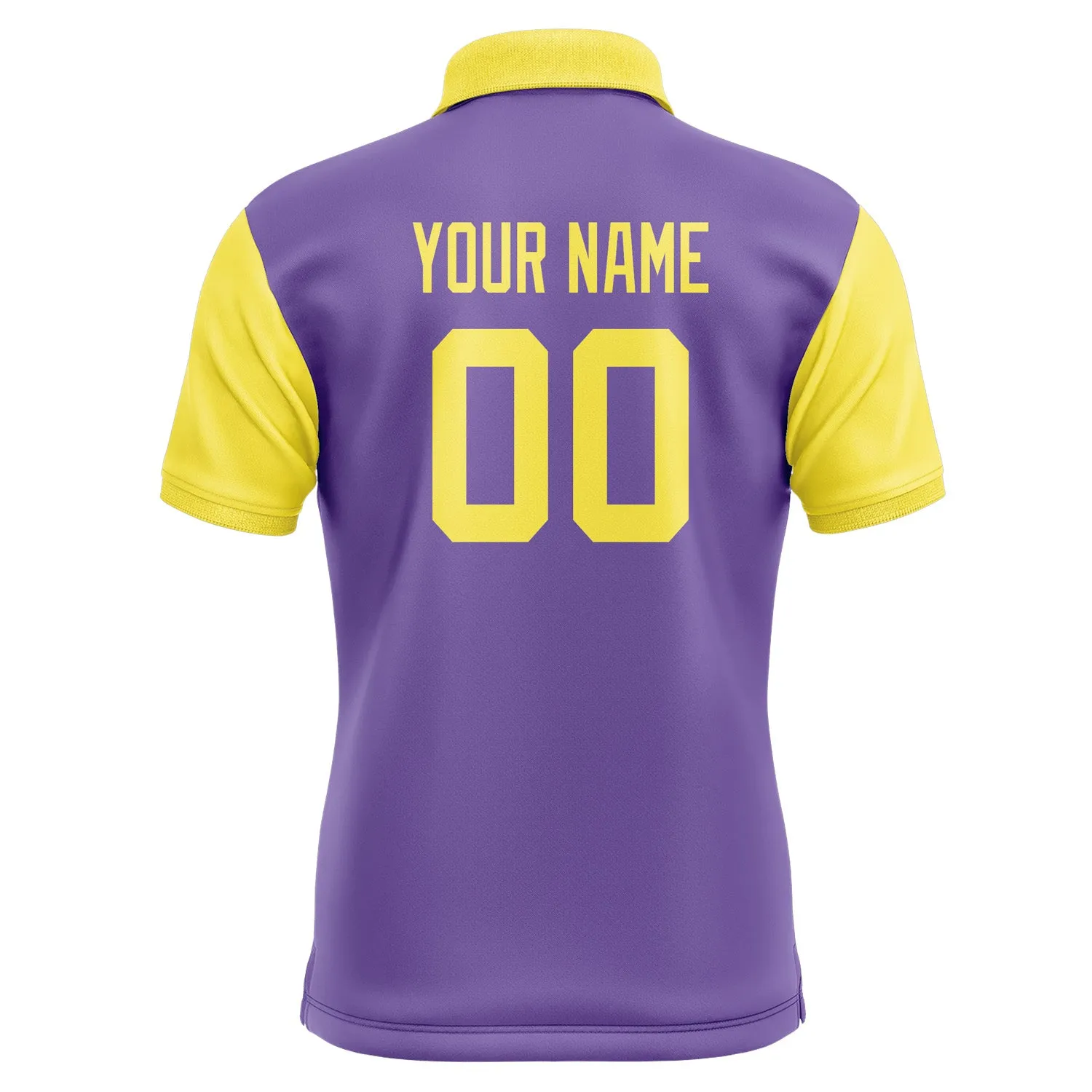Custom Light Purple Light Yellow Short-Sleeve Polo Shirt