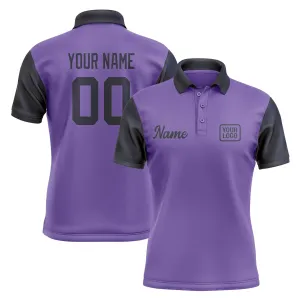Custom Light Purple Navy Short-Sleeve Polo Shirt