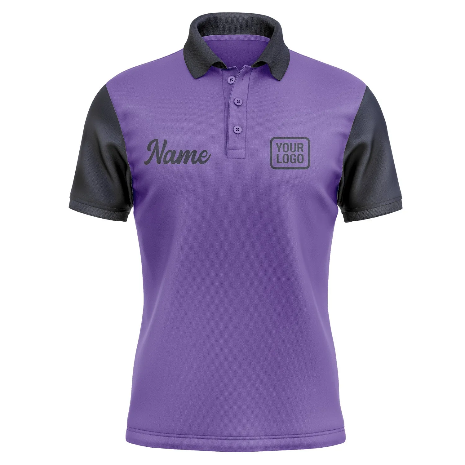 Custom Light Purple Navy Short-Sleeve Polo Shirt
