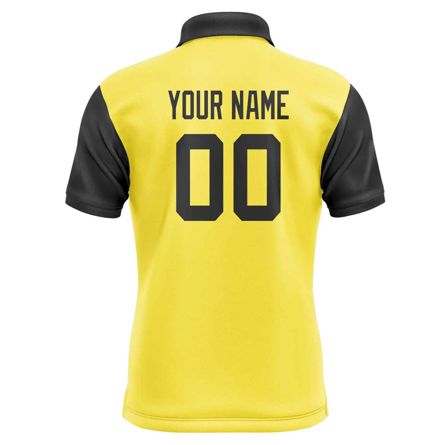 Custom Light Yellow Black Short-Sleeve Polo Shirt