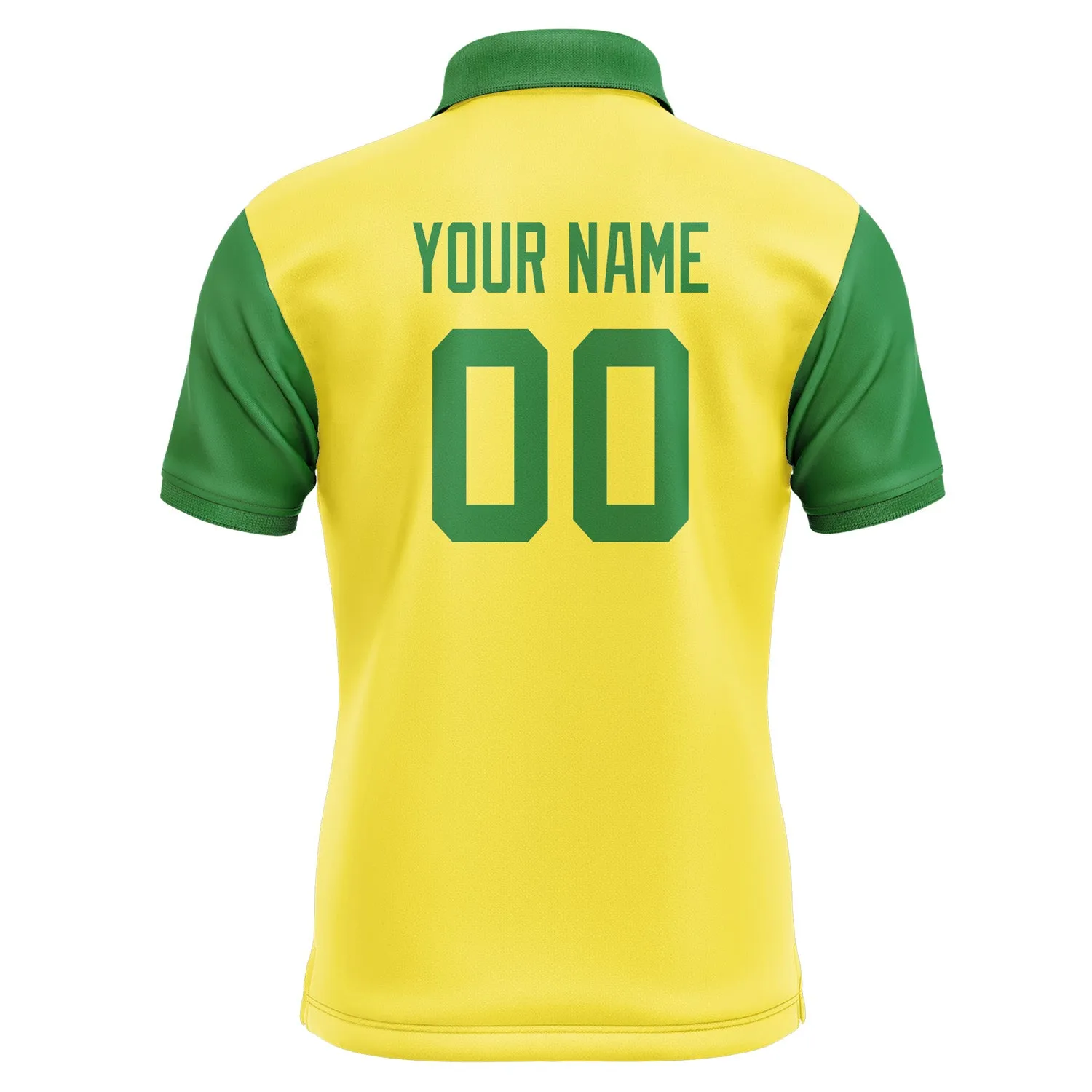 Custom Light Yellow Emerald Green Short-Sleeve Polo Shirt