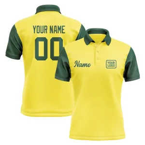 Custom Light Yellow Green Short-Sleeve Polo Shirt