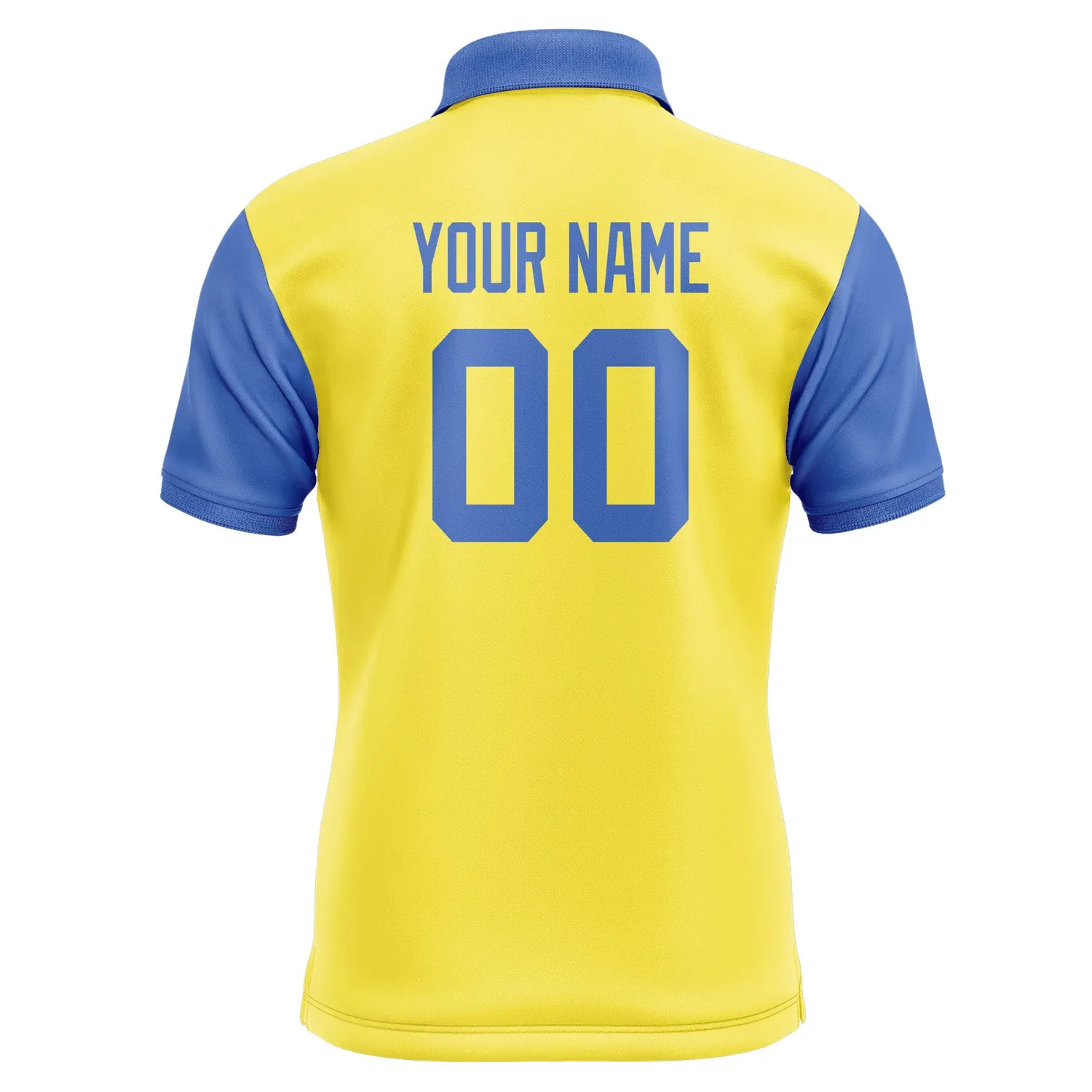 Custom Light Yellow Sky Blue Short-Sleeve Polo Shirt