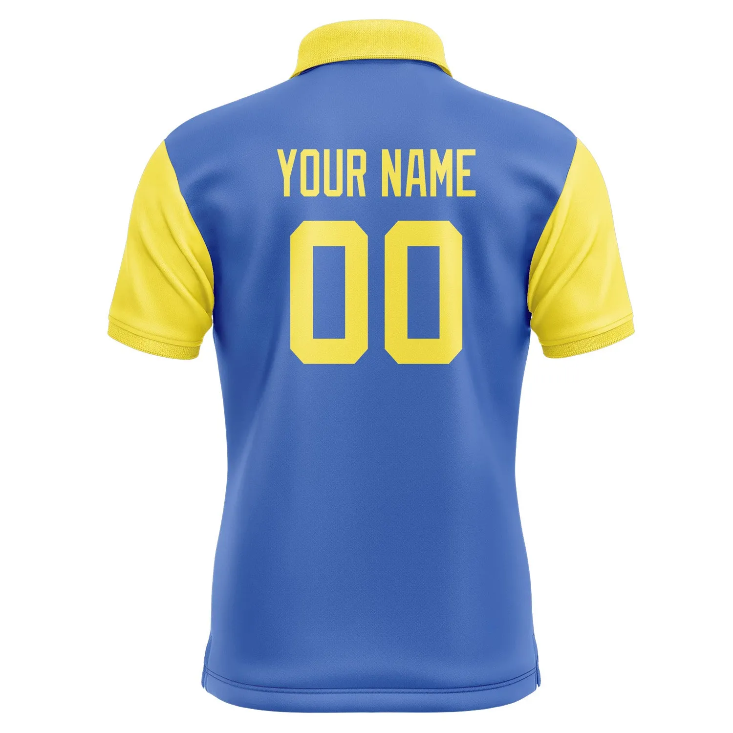 Custom Sky Blue Light Yellow Short-Sleeve Polo Shirt