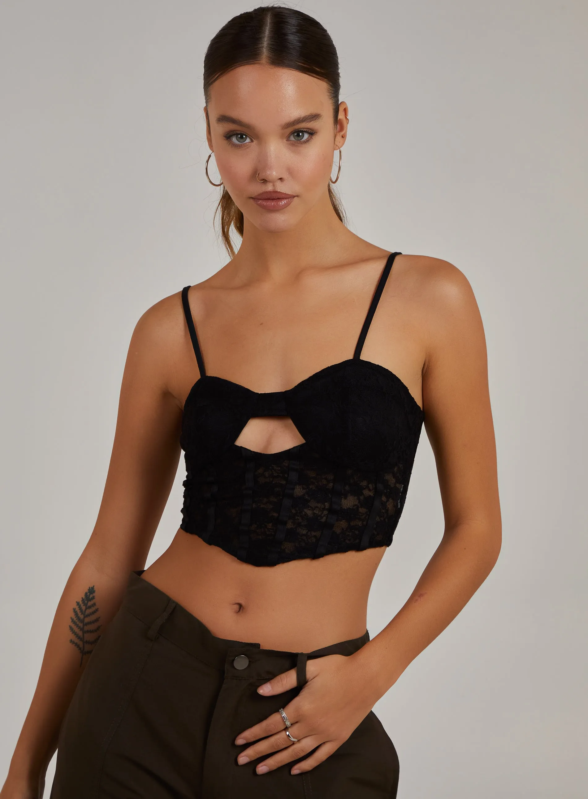 Cut Out Lace Corset Top