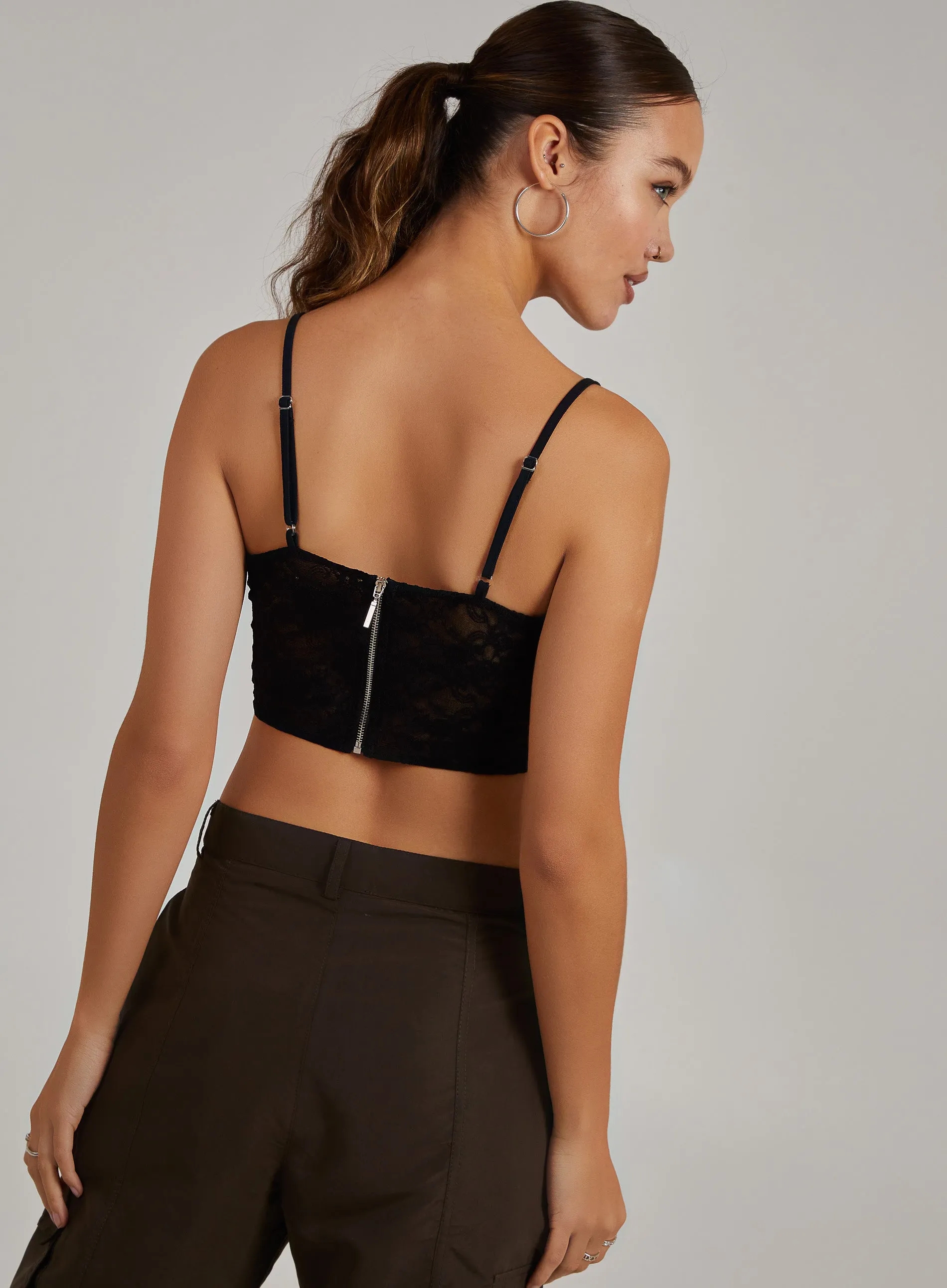 Cut Out Lace Corset Top