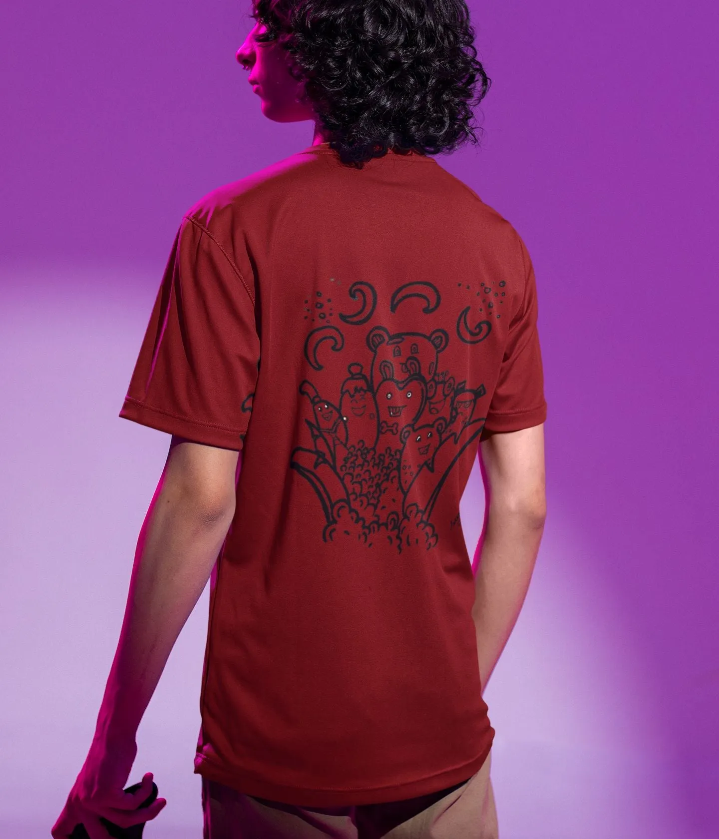 Cute Faces Doodle - Unisex Classic T-Shirt - Dark