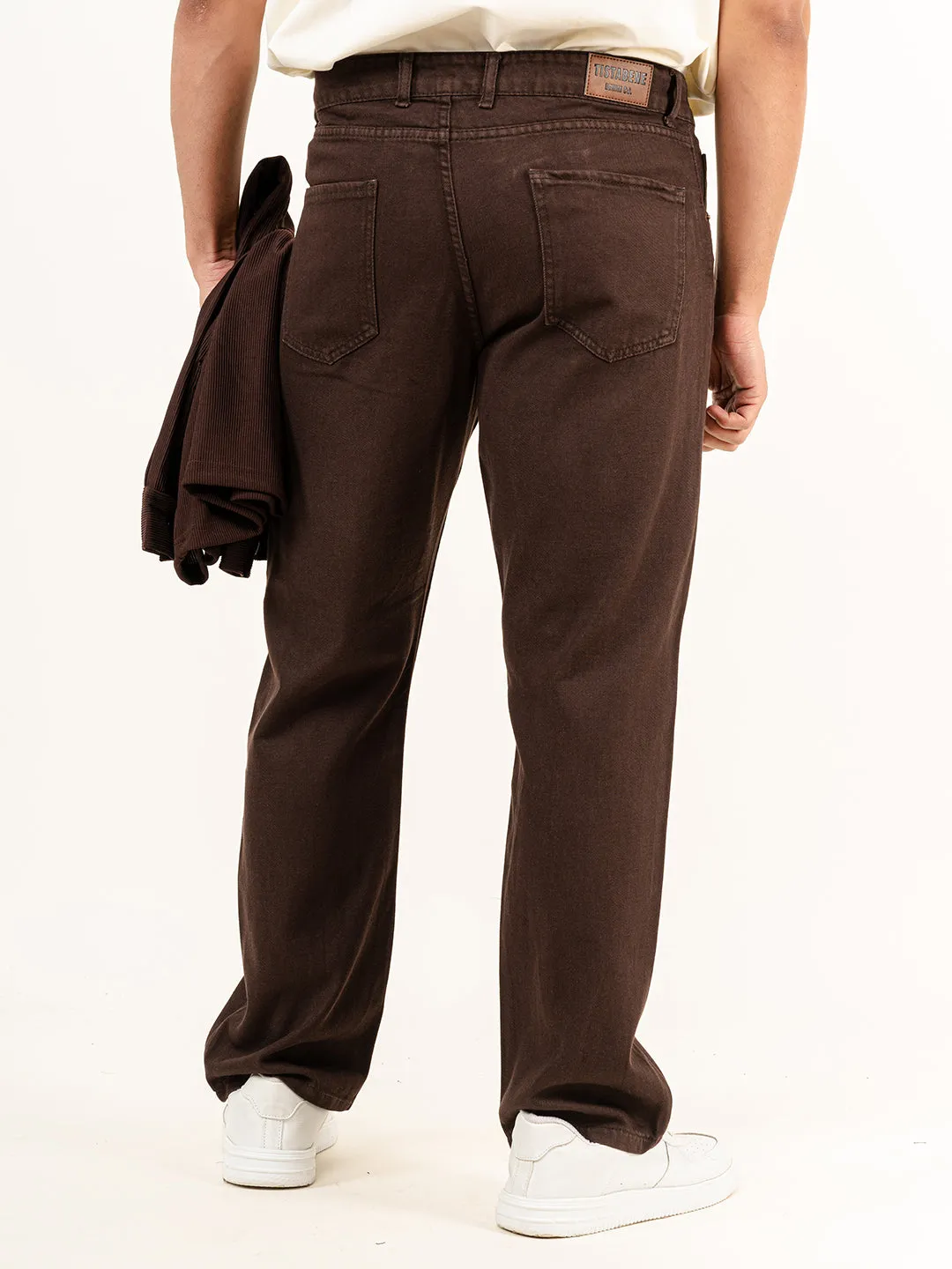 Dark Brown Extra Flared Straight Fit Men's Jeans