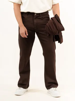 Dark Brown Extra Flared Straight Fit Men's Jeans