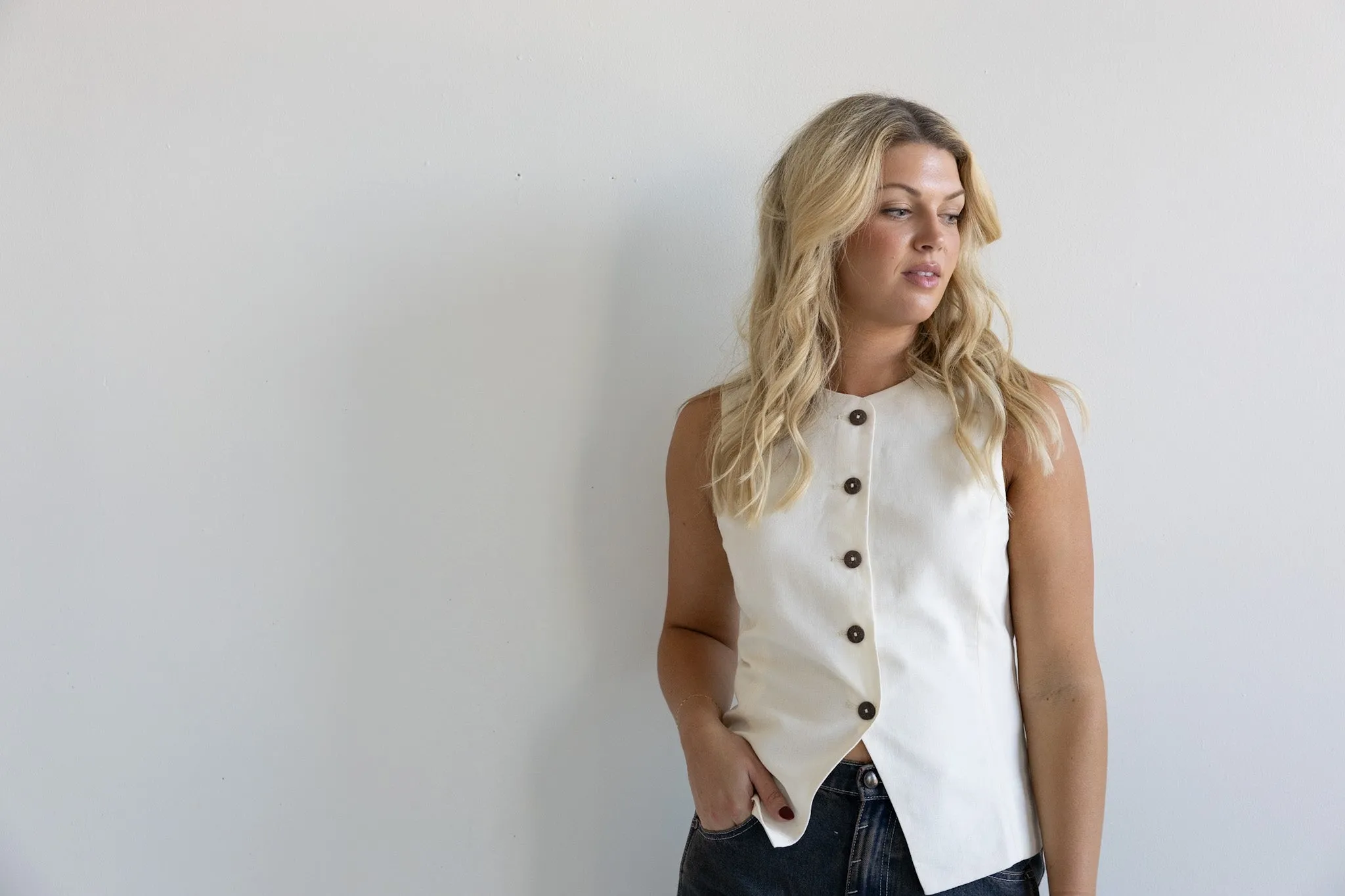 Day to Night Button Down Vest-Final Sale