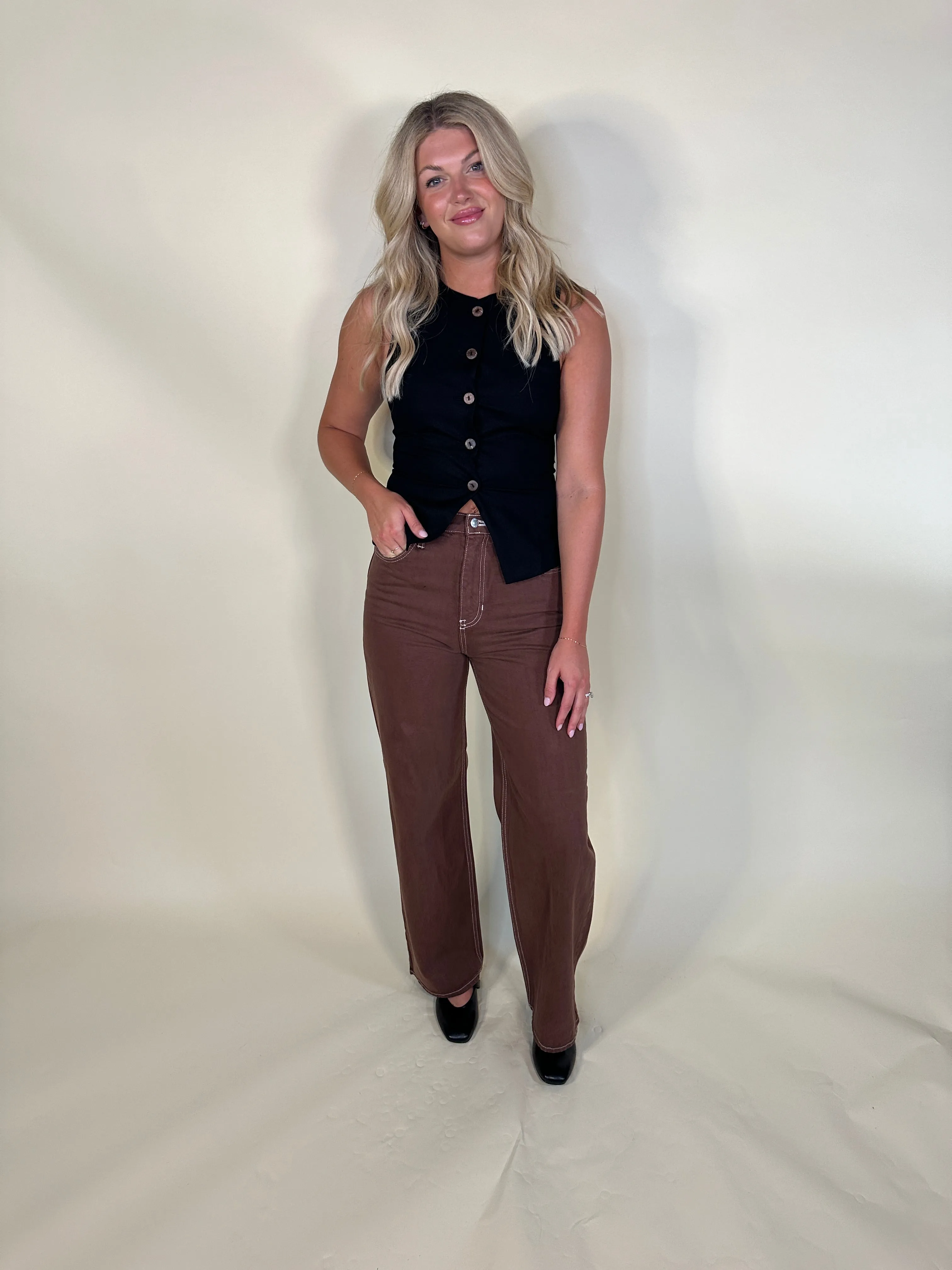 Day to Night Button Down Vest-Final Sale