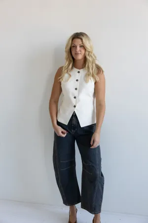Day to Night Button Down Vest-Final Sale