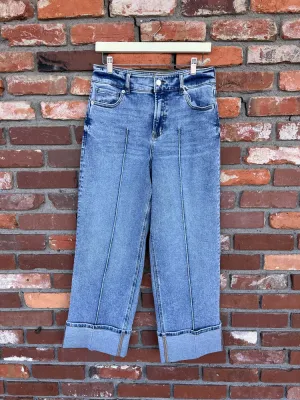 Dear John Holly High Rise Cuffed Hem Straight Jeans Lake Shore