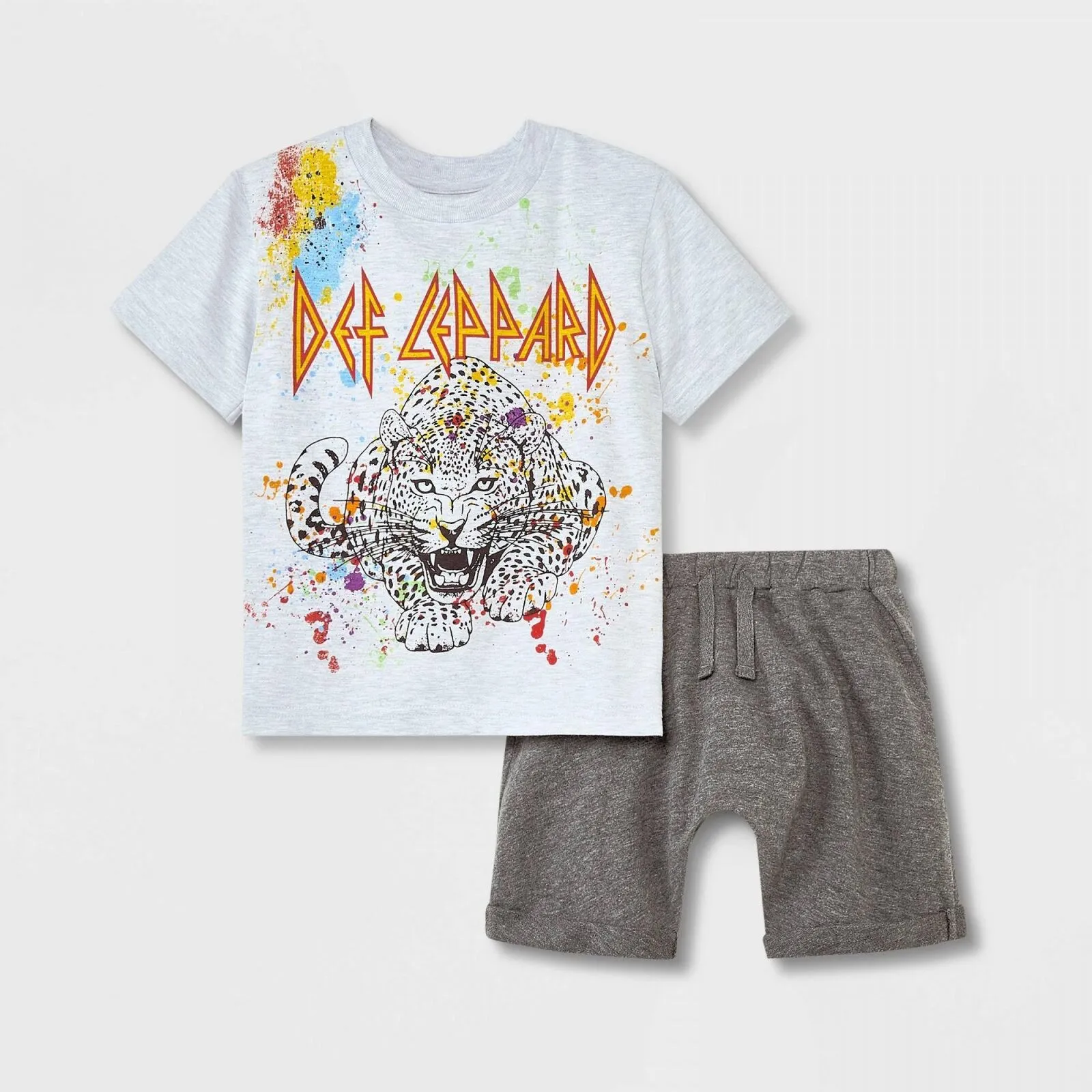 Def Leppard Toddler Boys' Epic Rights Top and Bottom Set Gray 3T