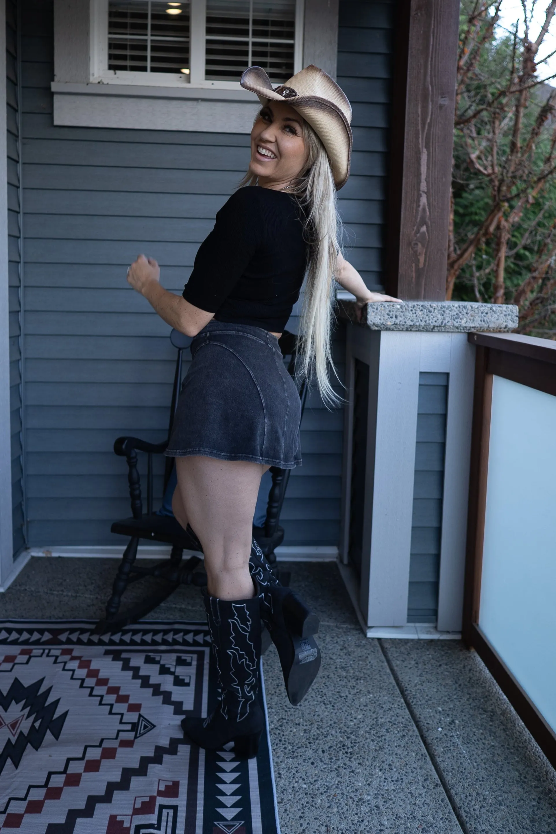 Denim Chic Flare Skort