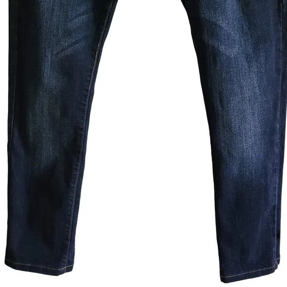 DESIGUAL Layered Graphic Waistband Straight Ankle Jeans 185SMDDX1 Women's 32