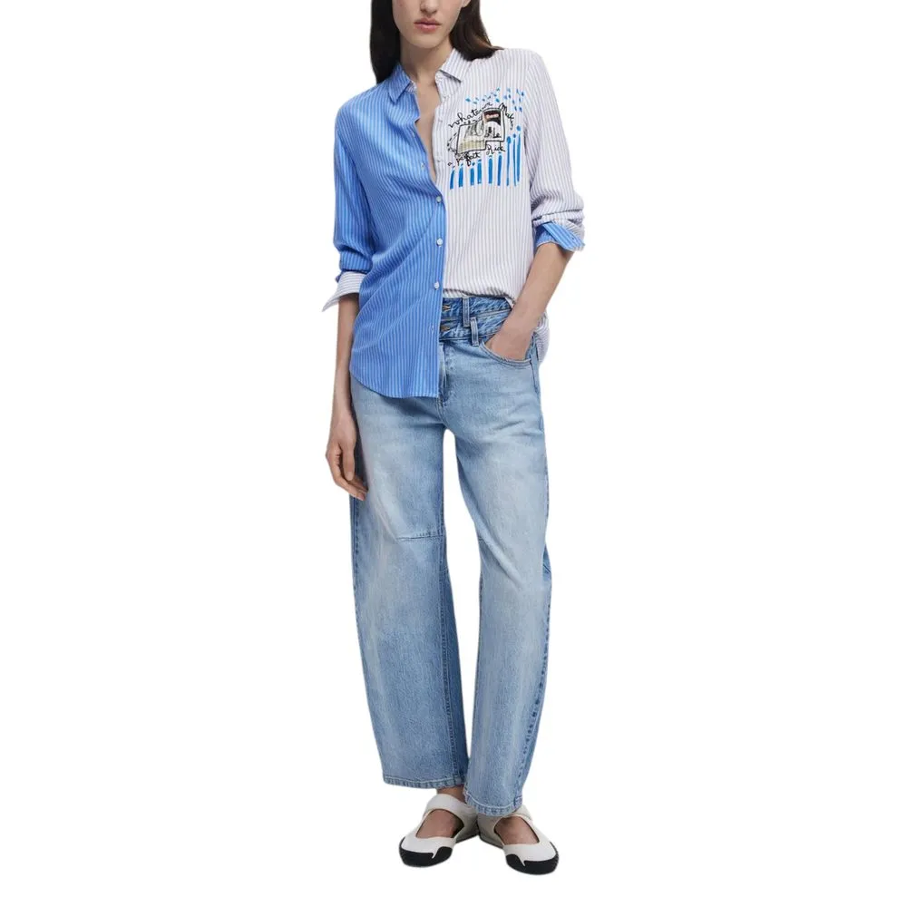 Desigual Light Blue Viscose Sweater