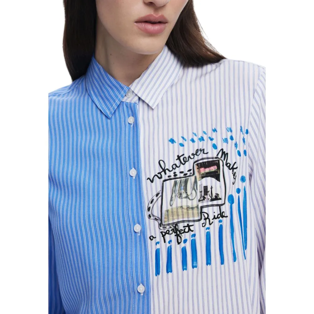 Desigual Light Blue Viscose Sweater