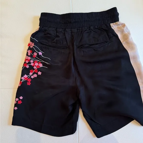 Diesel Black line High waist  Shorts Floral Detail  Size XS