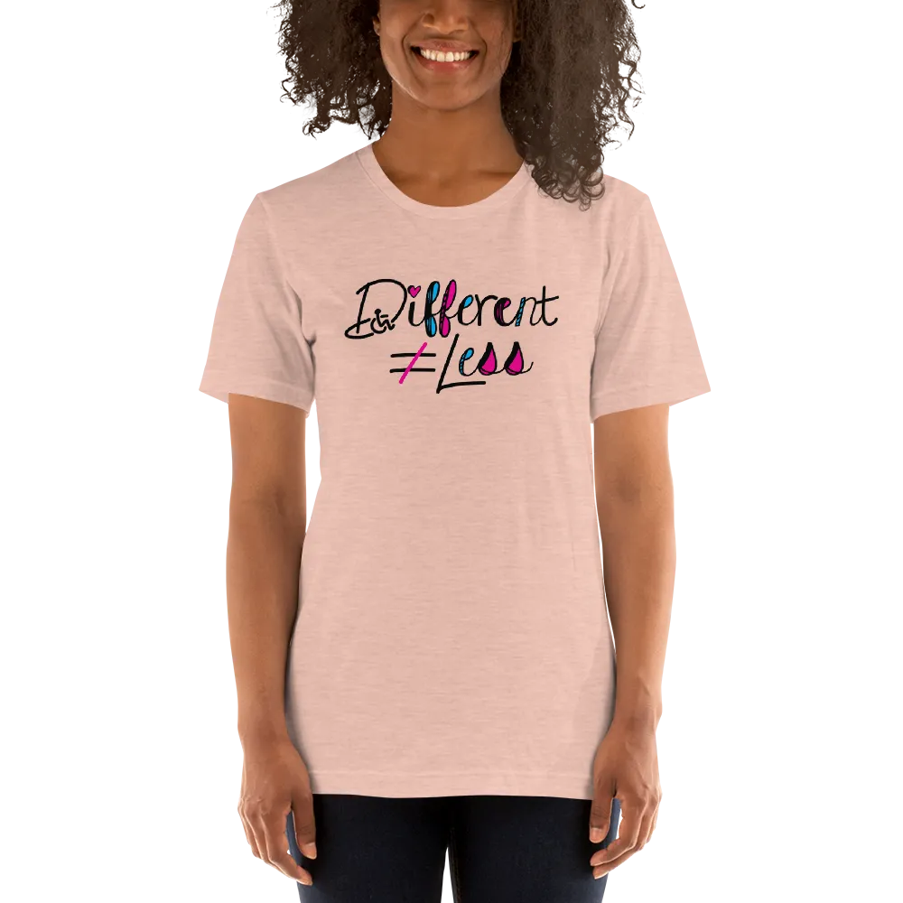 Different Does Not Equal Less (Disability Logo Added into "D") Light Shirts