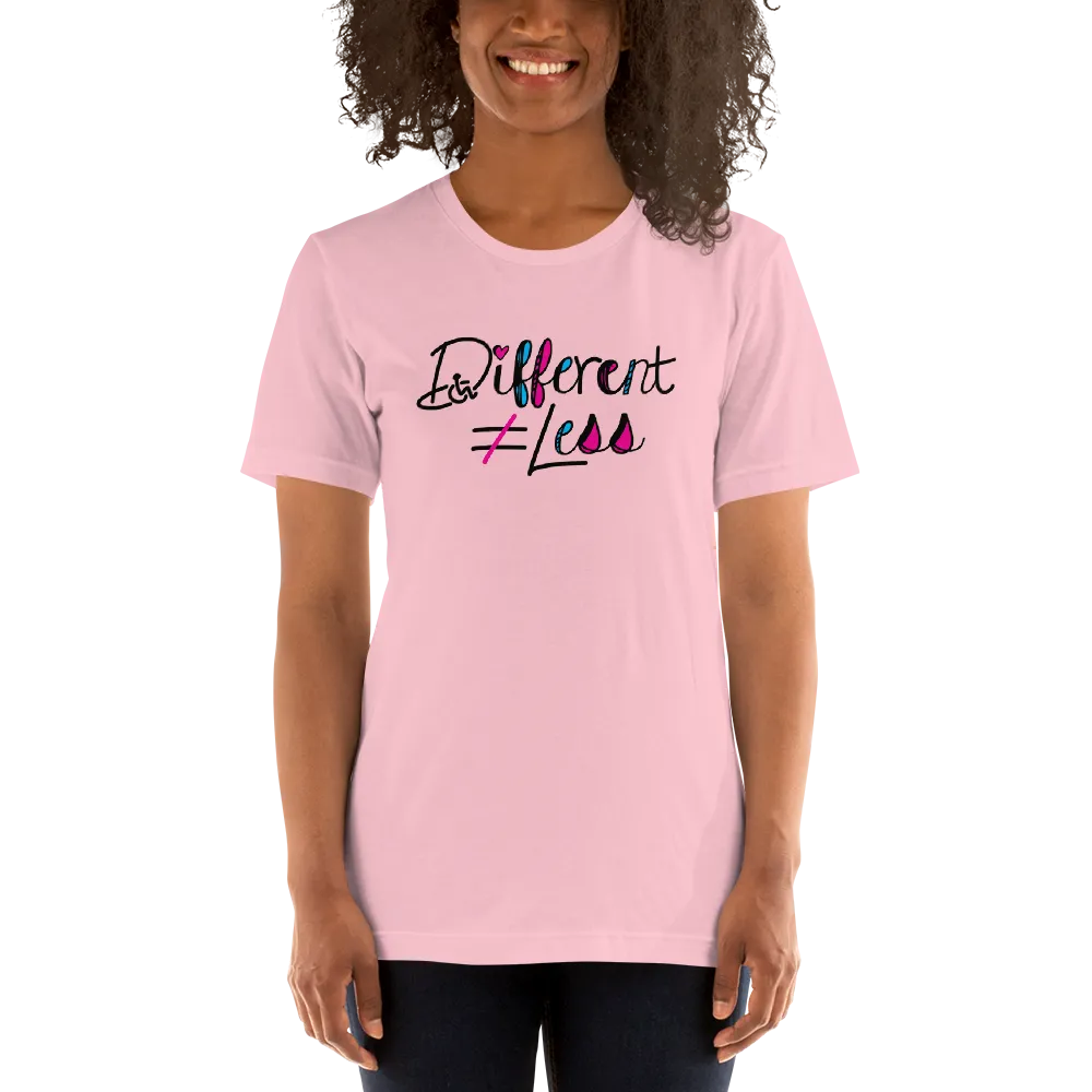 Different Does Not Equal Less (Disability Logo Added into "D") Light Shirts