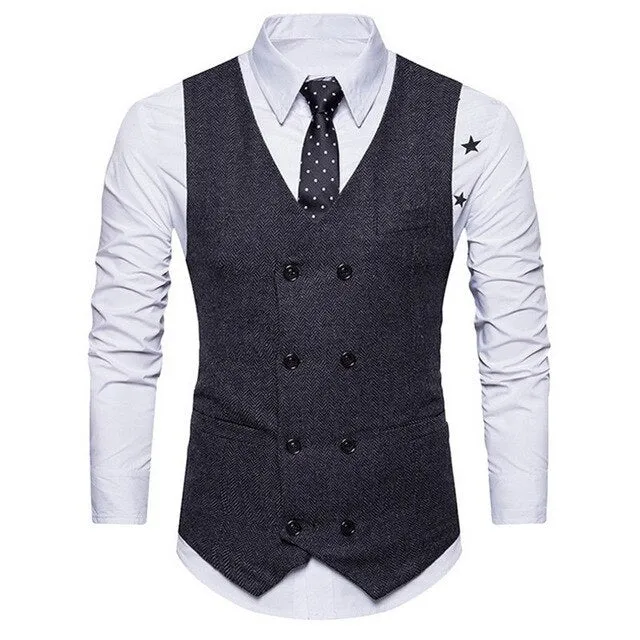 DIHOPE 2020 Business Blazer  Vest  Pants Suit Sets Men Autumn Fashion Solid Slim Wedding Set Vintage Classic Blazers Male