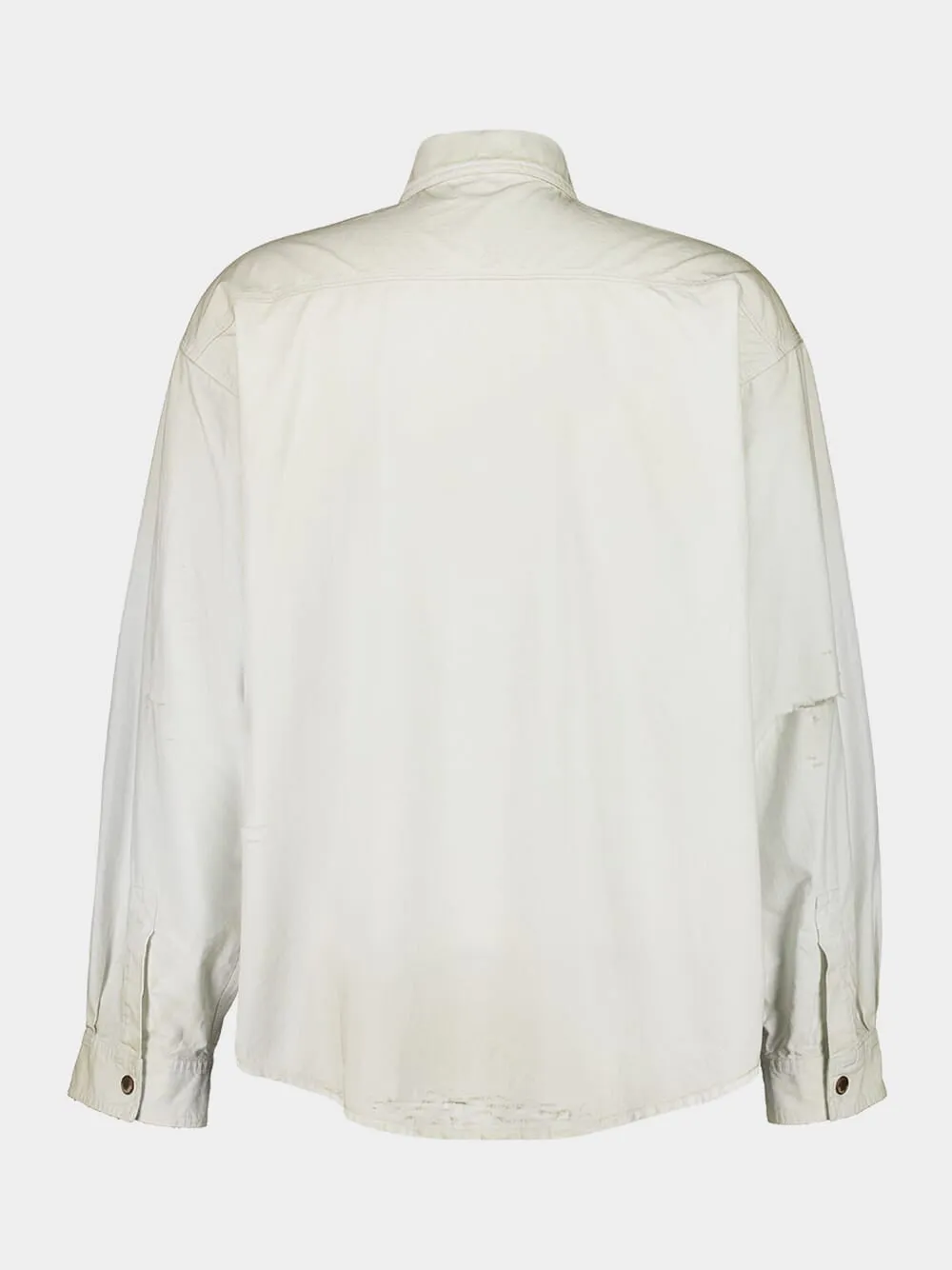 Dirty White Washed Ripstop Workwear Overshirt