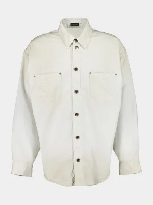 Dirty White Washed Ripstop Workwear Overshirt