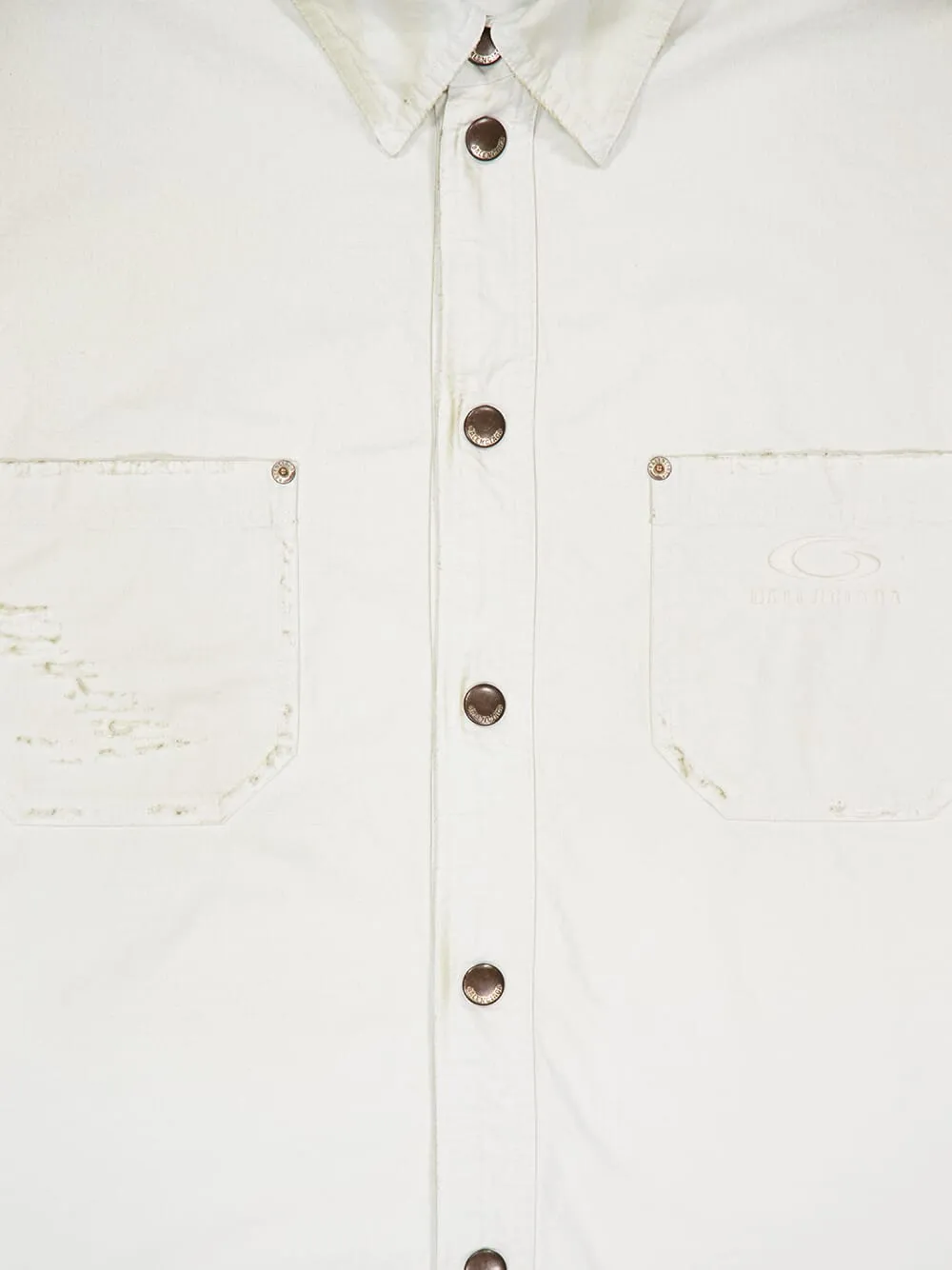 Dirty White Washed Ripstop Workwear Overshirt